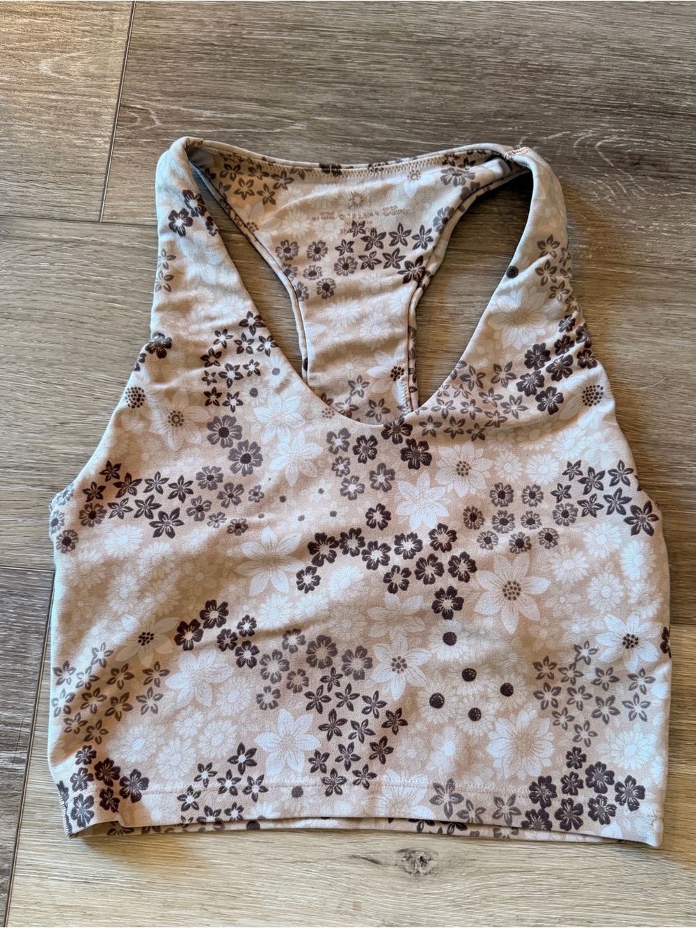Aerie Tan Floral Sports Bra - Size XS